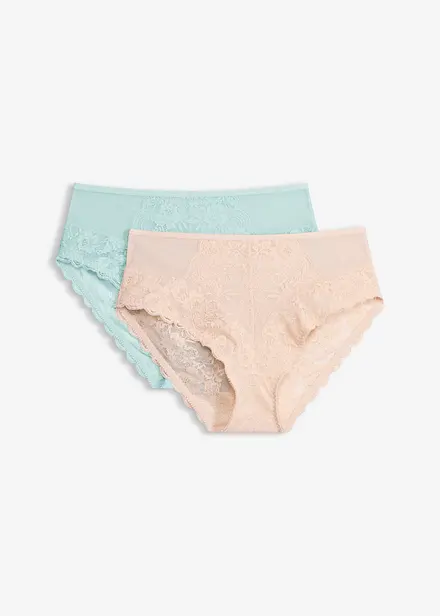 Slip alto con pizzo delicato (pacco da 2)