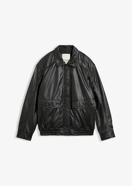 Bomber oversize in nappa d'agnello