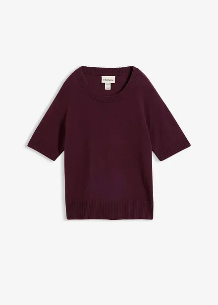 Maglione oversize a maniche corte in misto lana