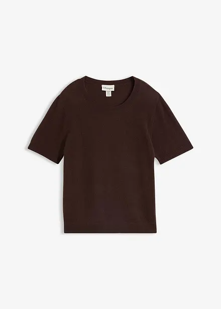 Maglione a maniche corte in puro cachemire con Good Cashmere Standard&reg;