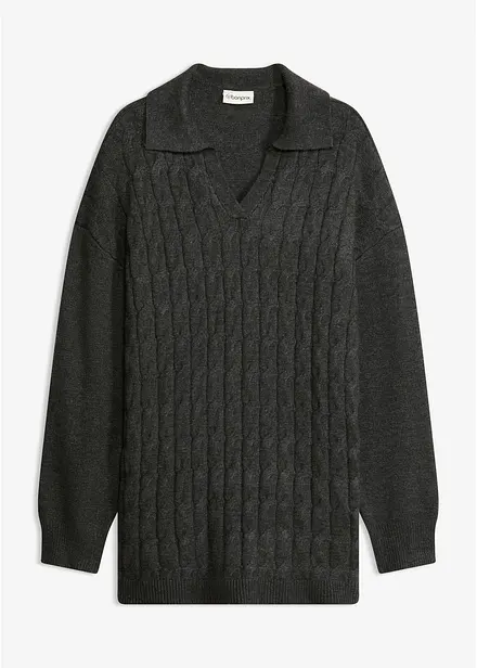 Maglione oversize con motivo a trecce