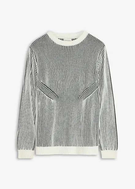 Maglione a coste in misto cotone, loose fit