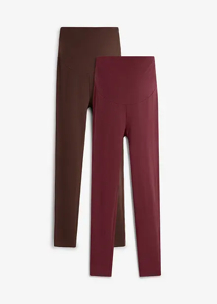 Leggings pr&eacute;maman in cotone biologico (pacco da 2)