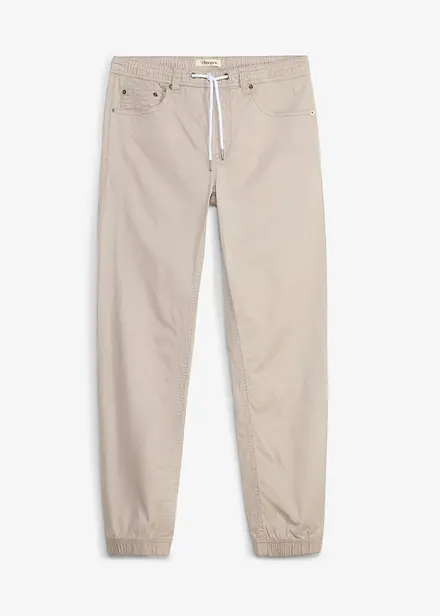 Pantaloni regular fit elasticizzati con elastico in vita, tapered