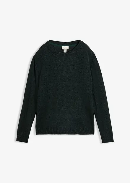 Maglione melange con scollo rotondo