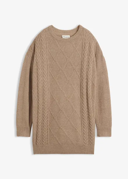 Maglione oversize con trecce