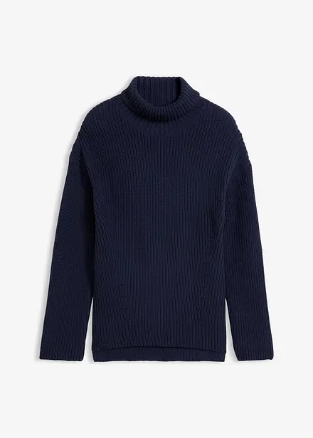 Maglione a collo alto in puro cotone biologico