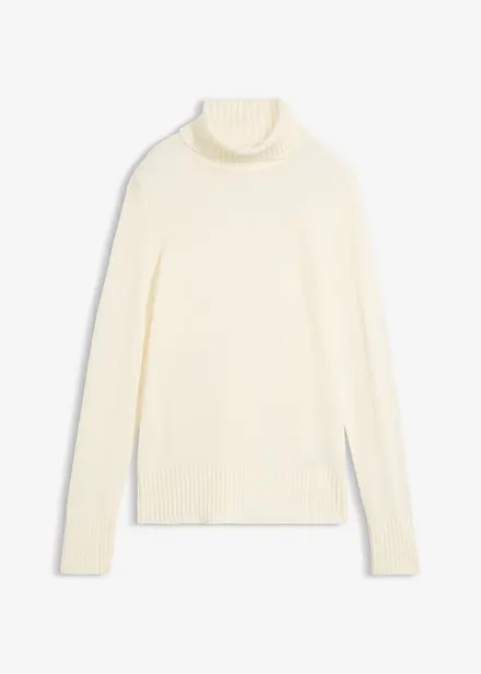 Maglione basic a collo alto in filato fine