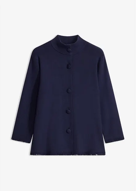 Cardigan con bordi sfrangiati