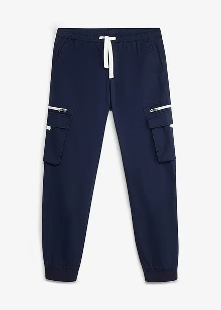 Pantaloni cargo elasticizzati con elastico in vita, regular fit