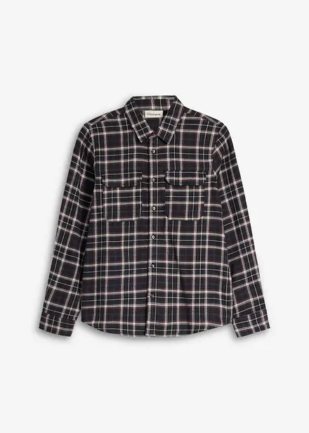 Camicia di flanella a quadri con taschini