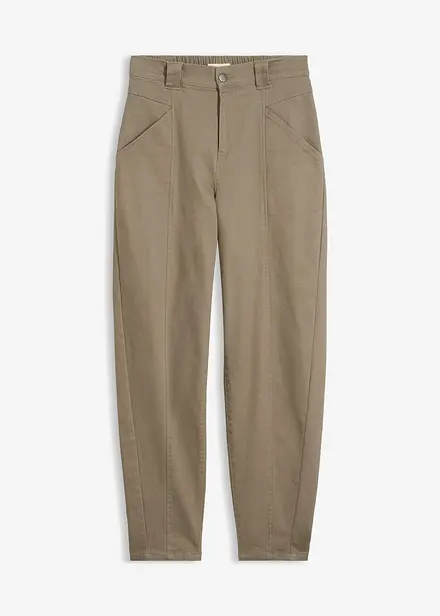 Pantaloni barrel in misto cotone elasticizzato
