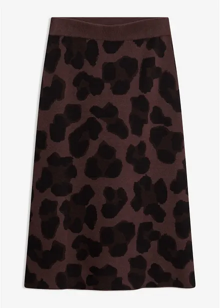 Gonna di maglia con motivo jacquard