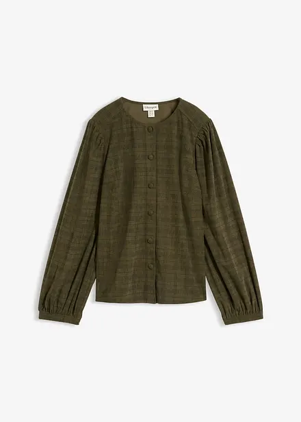 Blusa in velluto a coste a quadri