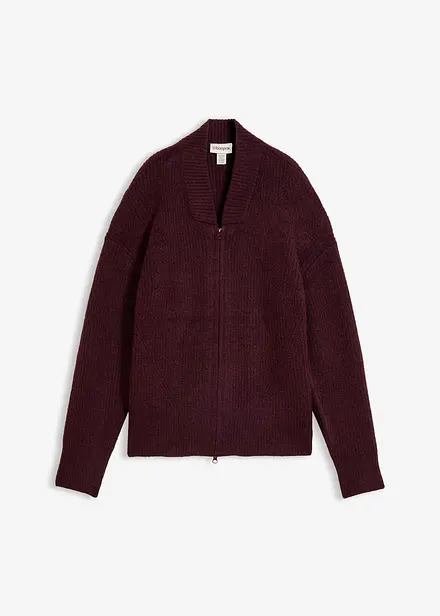 Cardigan con zip in morbido in misto lana