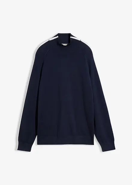 Maglione in filato fine di misto viscosa con dettaglio a contrasto