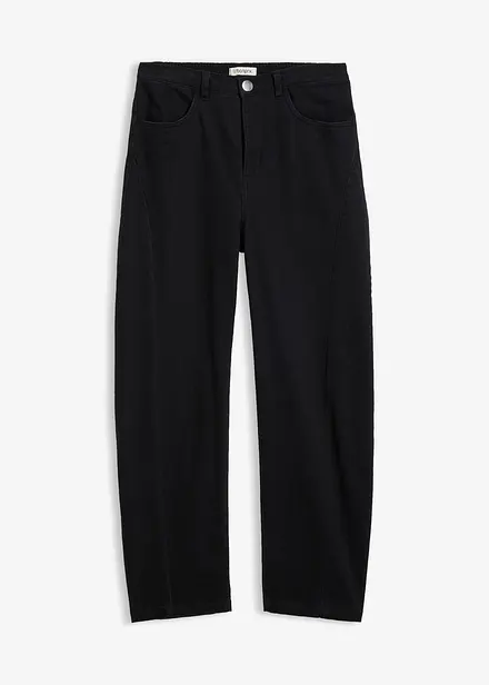 Pantaloni barrel in tweed misto cotone