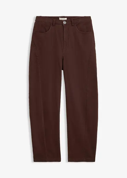 Pantaloni barrel in tweed misto cotone