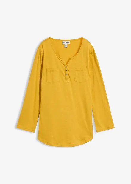 Maglia serafino in cotone con bottoni