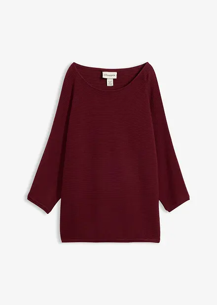 Maglione oversize a costine in misto viscosa