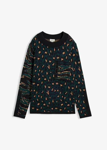 Maglione leopardato in filato fine