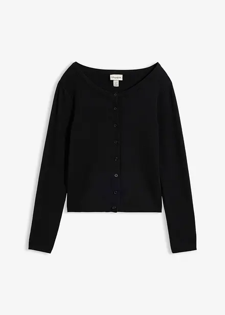 Cardigan corto in filato fine