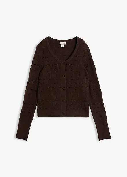 Cardigan traforato con abbottonatura