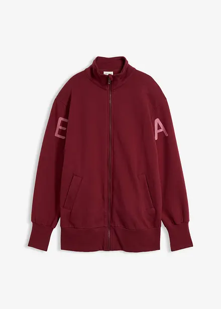 Felpa con zip in misto cotone biologico elasticizzato