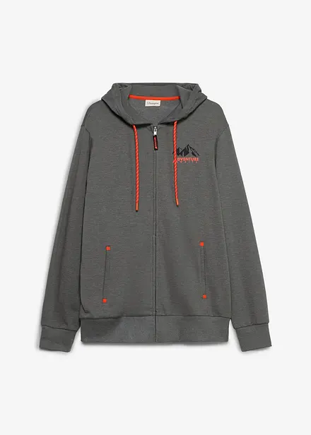 Felpa regular fit con zip e cappuccio