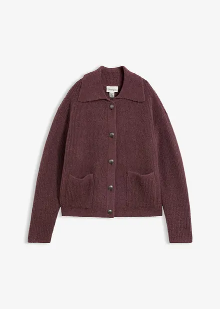 Cardigan in morbida maglia a coste