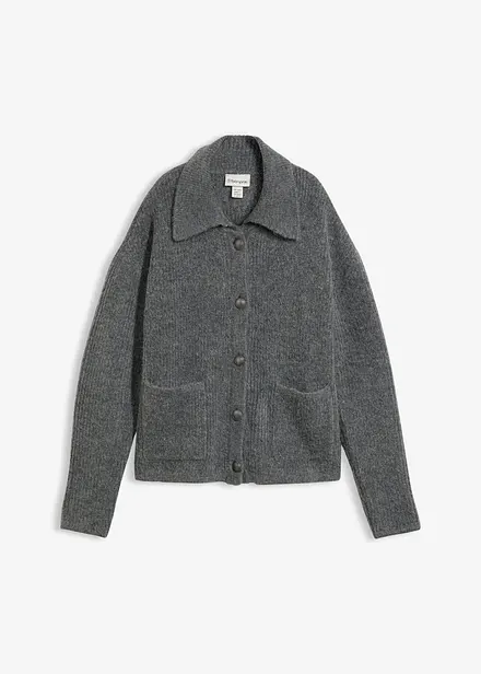 Cardigan in morbida maglia a coste