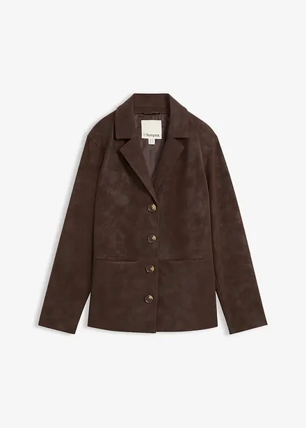 Blazer in similpelle scamosciata