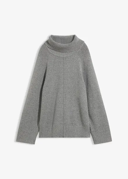 Maglione a collo alto con cucitura decorativa