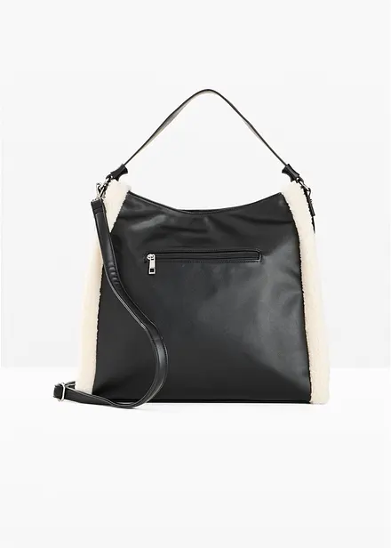 Borsa a tracolla con dettagli in teddy