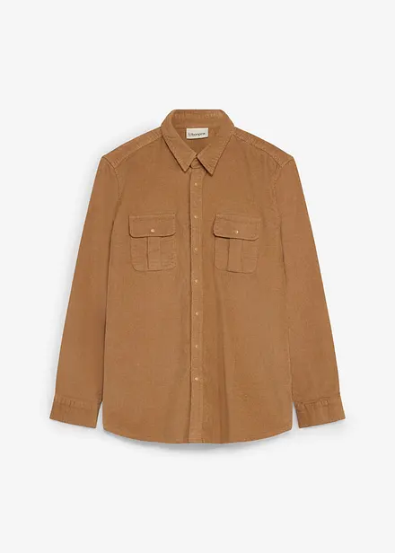 Camicia di velluto a coste elasticizzato con cotone