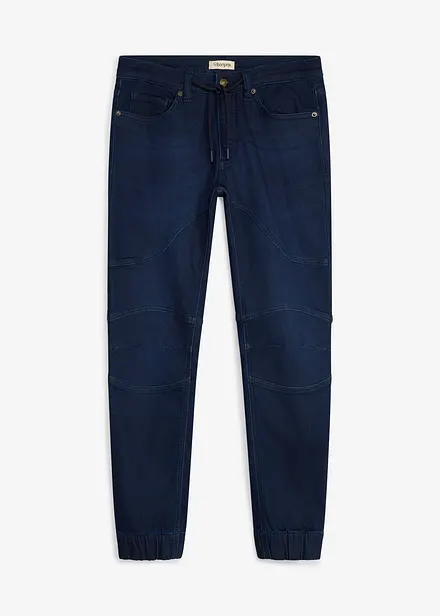 Jogger di jeans regular fit con vita regolabile, straight