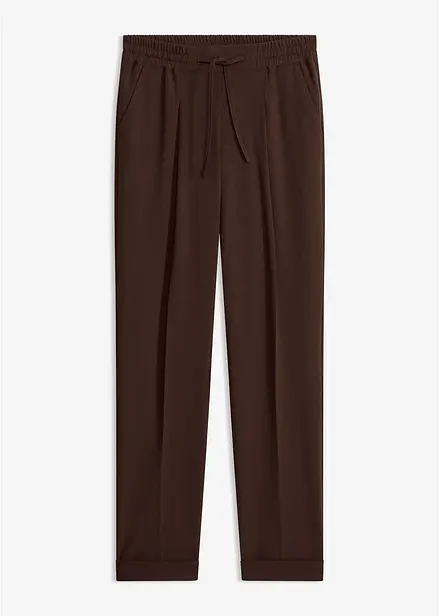 Pantaloni con pinces ed elastico in vita