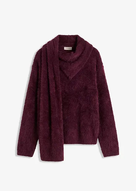 Maglione oversize con sciarpa