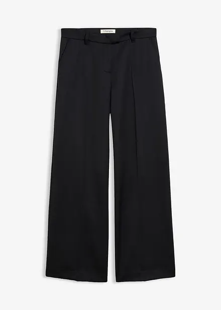 Pantaloni da completo in morbido misto lana dalla linea dritta