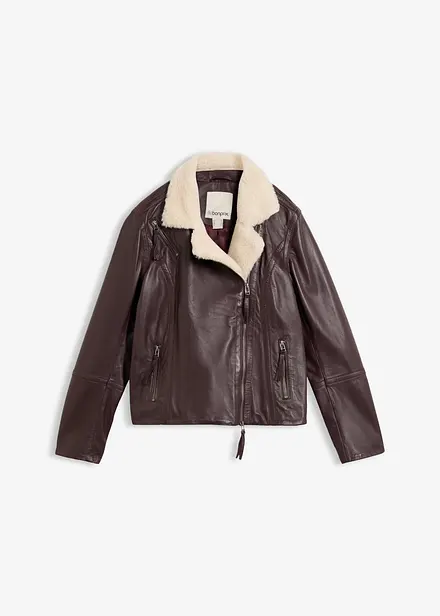 Giacca biker in nappa d'agnello