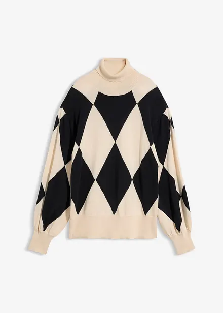 Maglione in filato fine a collo alto