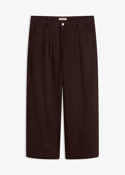 Pantaloni wide leg con pinces e vita comoda