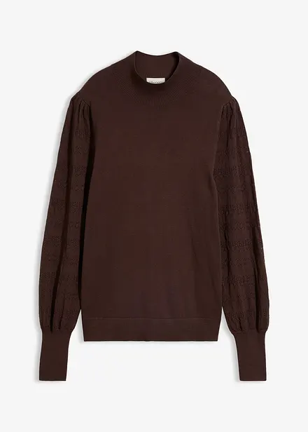 Maglione in filato fine con motivo traforato