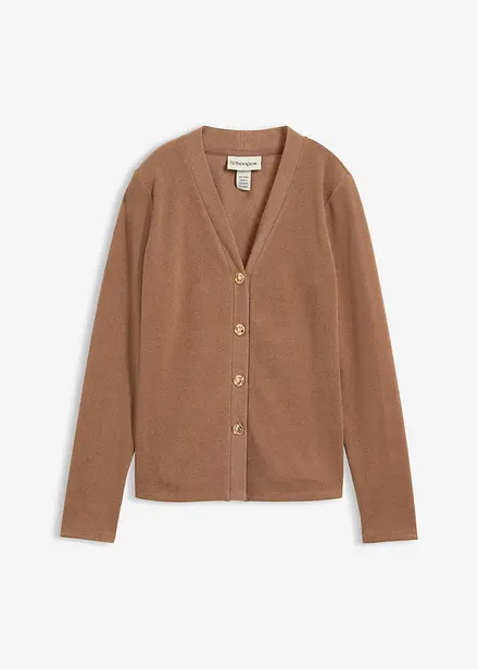 Cardigan in jersey morbido a coste