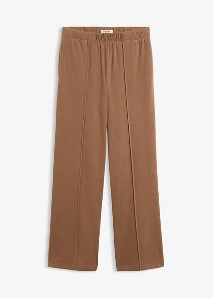 Pantaloni con elastico in vita in jersey morbido a coste