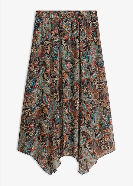 Gonna in chiffon con fondo asimmetrico