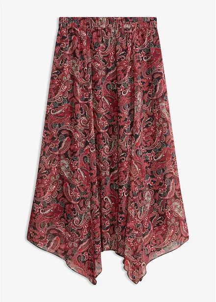 Gonna in chiffon con fondo asimmetrico