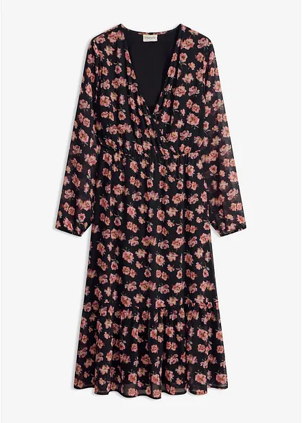 Abito midi in chiffon stampato