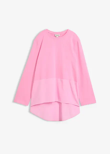 Maglia a maniche lunghe in materiali misti