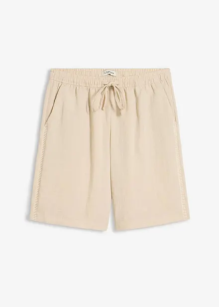 Bermuda in misto viscosa con elastico in vita